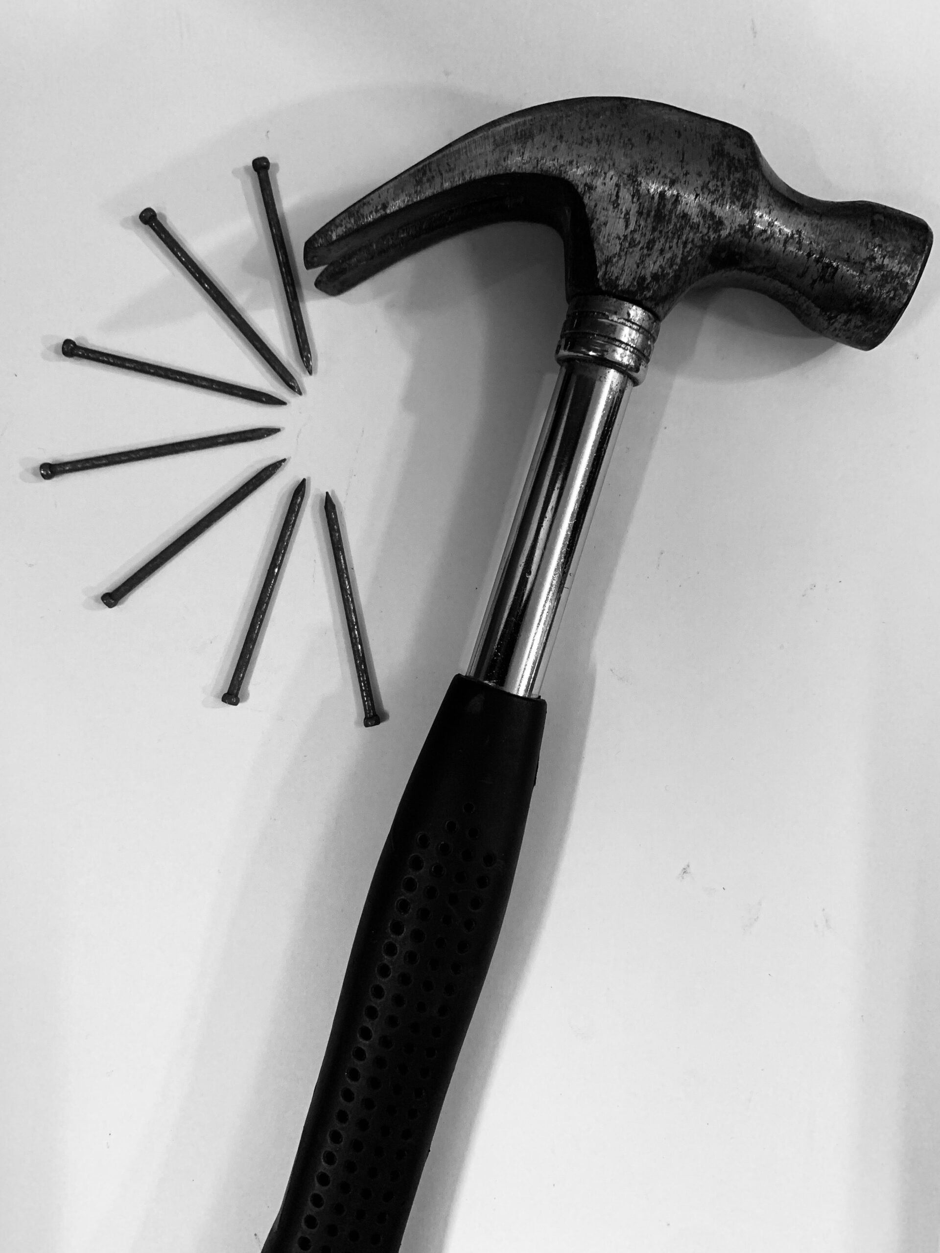 black and silver claw hammer